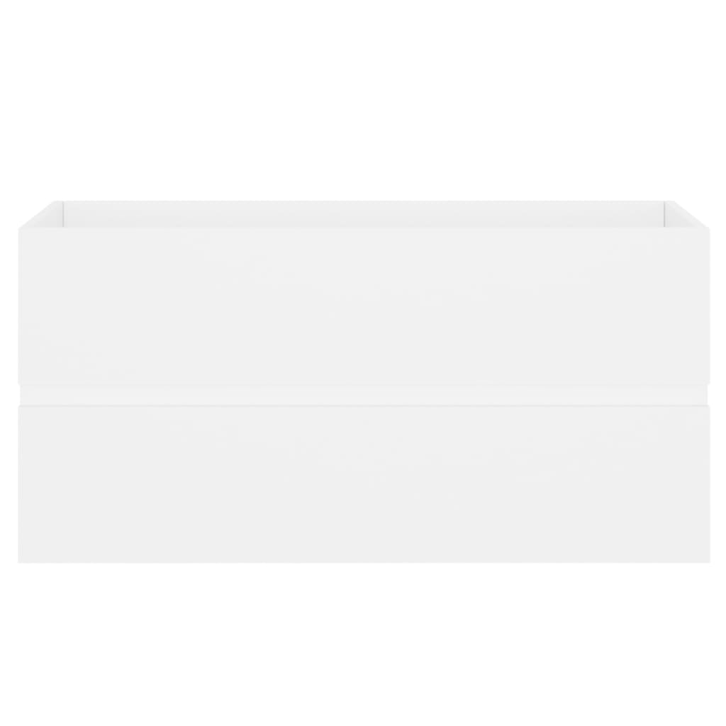 Sink Cabinet with Built-in Basin White Engineered Wood