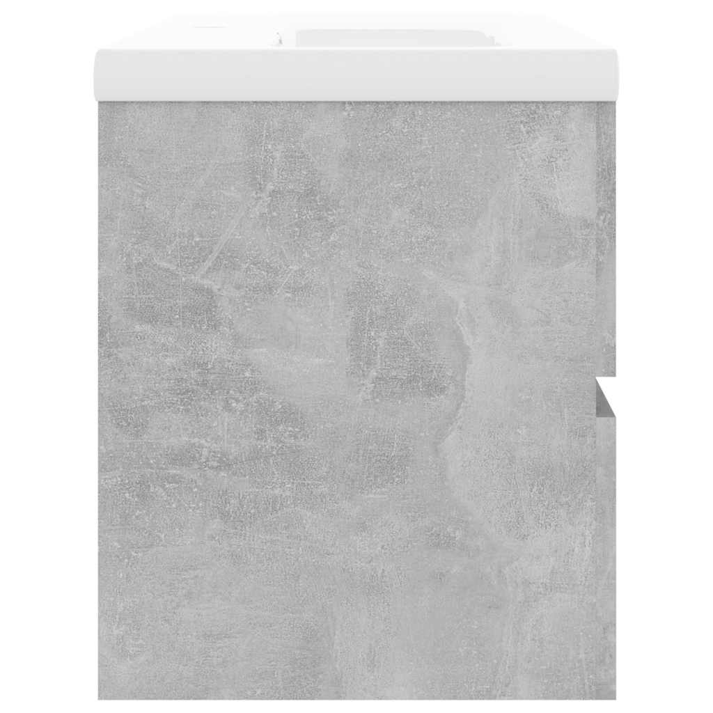 Sink Cabinet with Built-in Basin Concrete Grey Engineered Wood