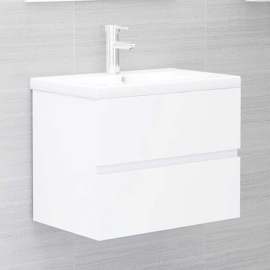 Bathroom Furniture Set White Engineered Wood