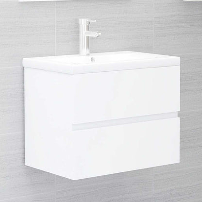 Bathroom Furniture Set White Engineered Wood