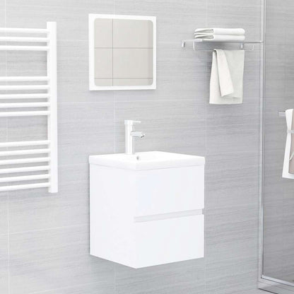 Sink Cabinet With Basin | White | Engineered wood and ceramic | Small