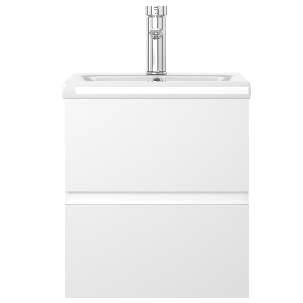 Sink Cabinet With Basin | White | Engineered wood and ceramic | Small