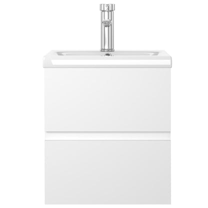 Sink Cabinet With Basin | White | Engineered wood and ceramic | Small