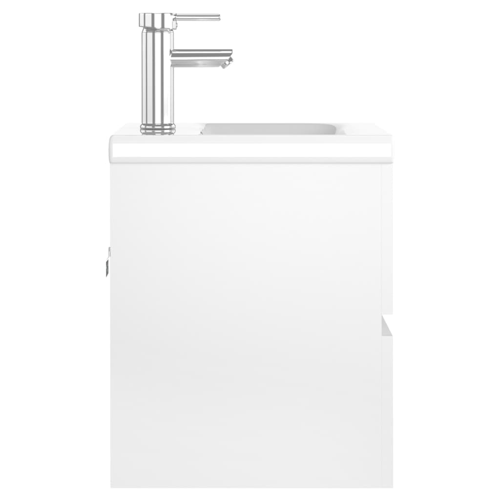 Sink Cabinet With Basin | White | Engineered wood and ceramic | Small