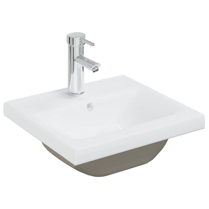 Sink Cabinet With Basin | White | Engineered wood and ceramic | Small