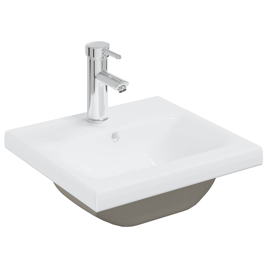 Sink Cabinet With Basin | White | Engineered wood and ceramic | Small