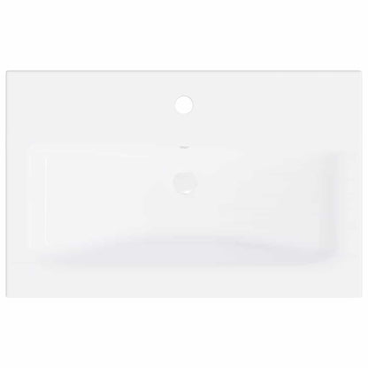 Sink Cabinet with Built-in Basin White Engineered Wood