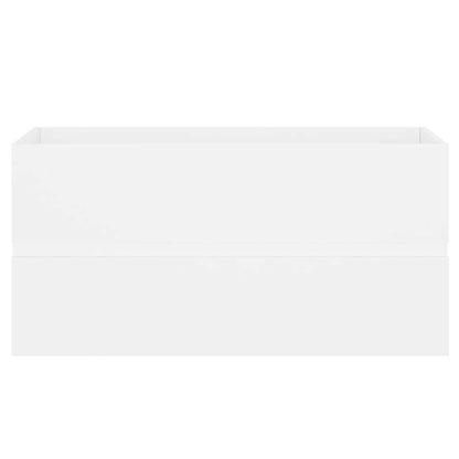 Sink Cabinet with Built-in Basin White Engineered Wood