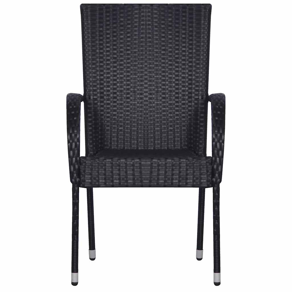 3 Piece Garden Dining Set Black