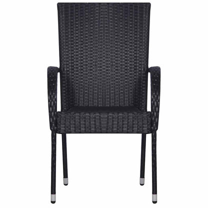 3 Piece Garden Dining Set Black