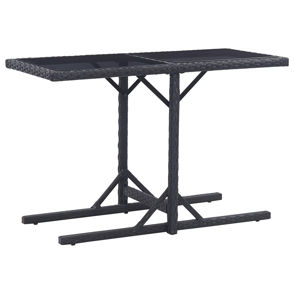 Dining Set | Black | Polyethylene rattan, Powder-coated steel, Glass