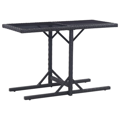 Dining Set | Black | Polyethylene rattan, Powder-coated steel, Glass