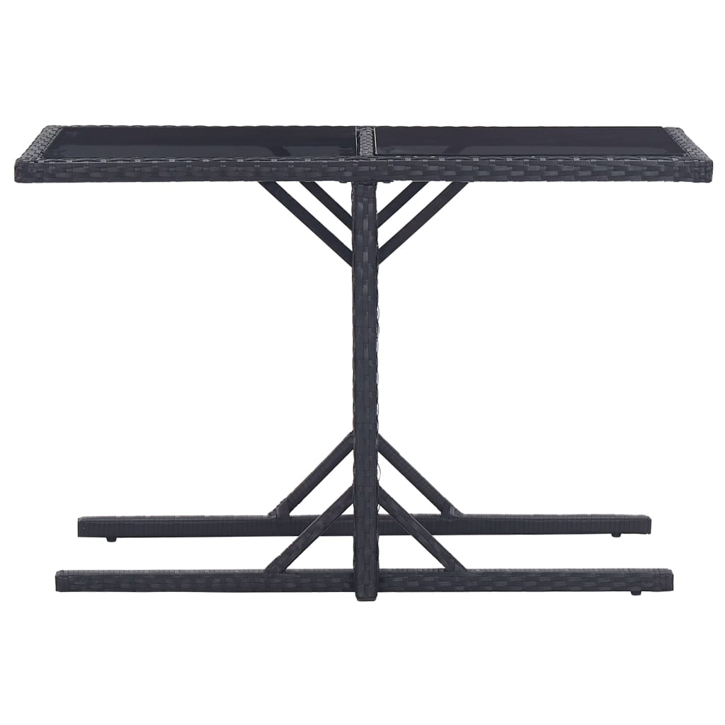 Dining Set | Black | Polyethylene rattan, Powder-coated steel, Glass