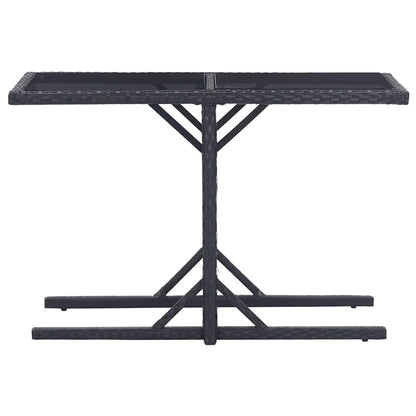 Dining Set | Black | Polyethylene rattan, Powder-coated steel, Glass