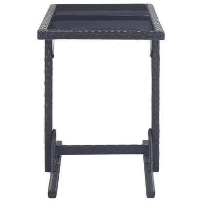 Dining Set | Black | Polyethylene rattan, Powder-coated steel, Glass