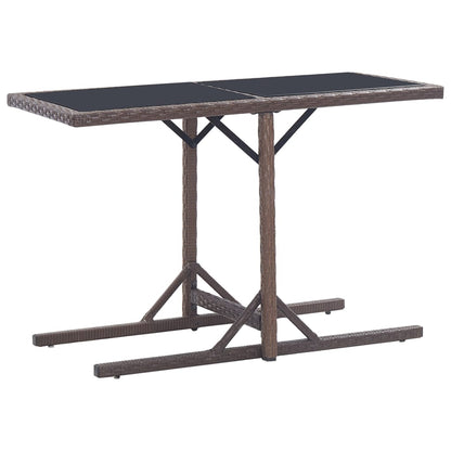 Dining Set | Brown | Poly rattan, powder-coated steel, glass | Medium