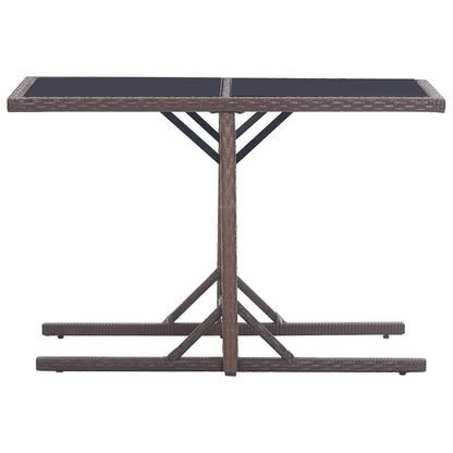 Dining Set | Brown | Poly rattan, powder-coated steel, glass | Medium