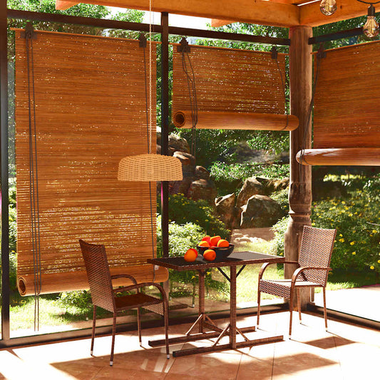 3 Piece Garden Dining Set Brown