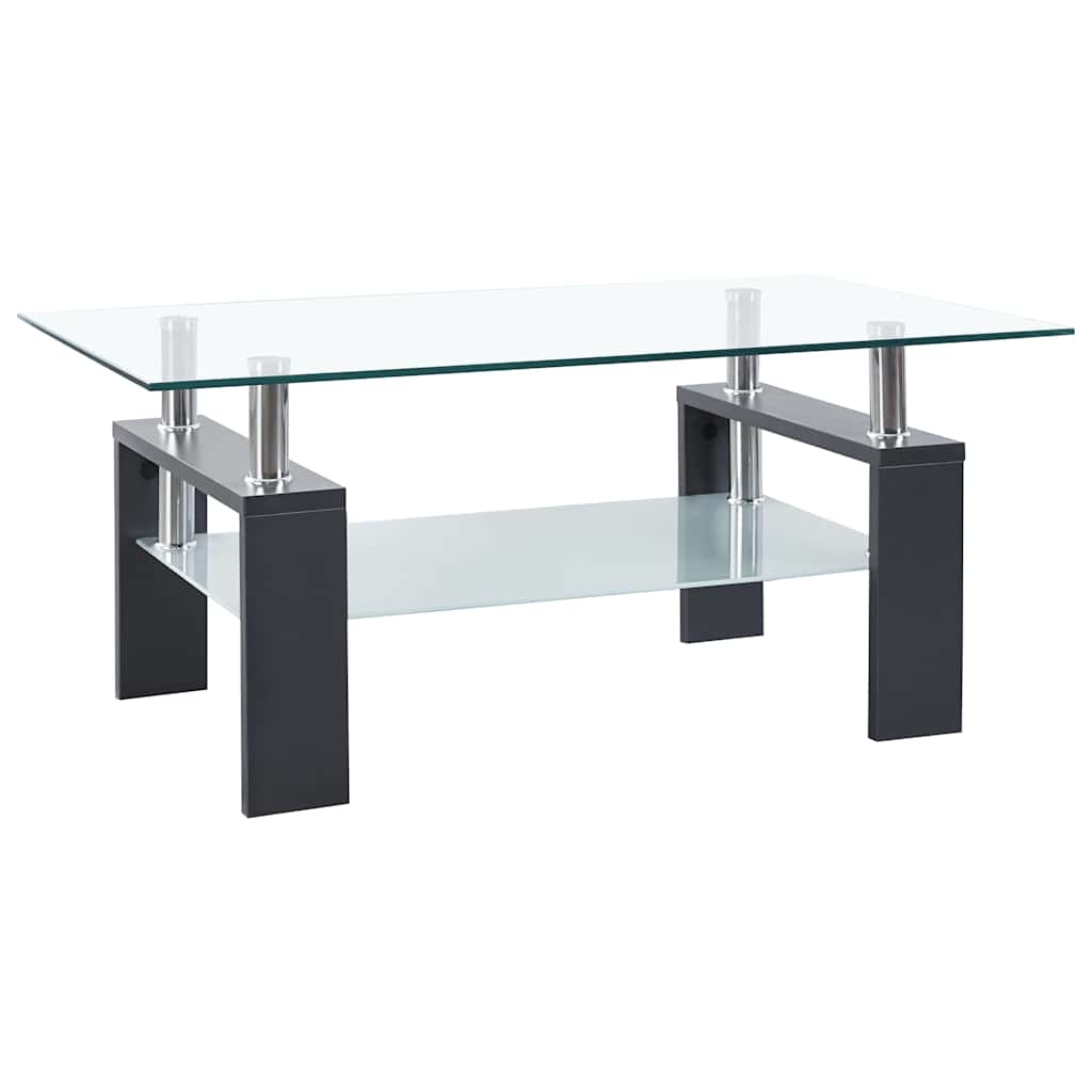 330305 vidaXL Coffee Table Grey and Transparent 95x55x40 cm Tempered Glass