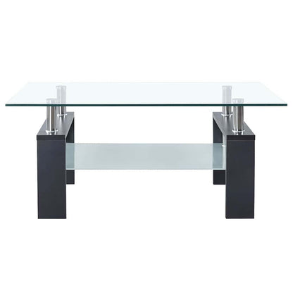330305 vidaXL Coffee Table Grey and Transparent 95x55x40 cm Tempered Glass