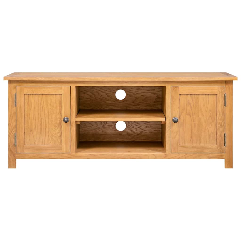 327434 vidaXL TV Cabinet 110x35x44 cm Solid Oak Wood