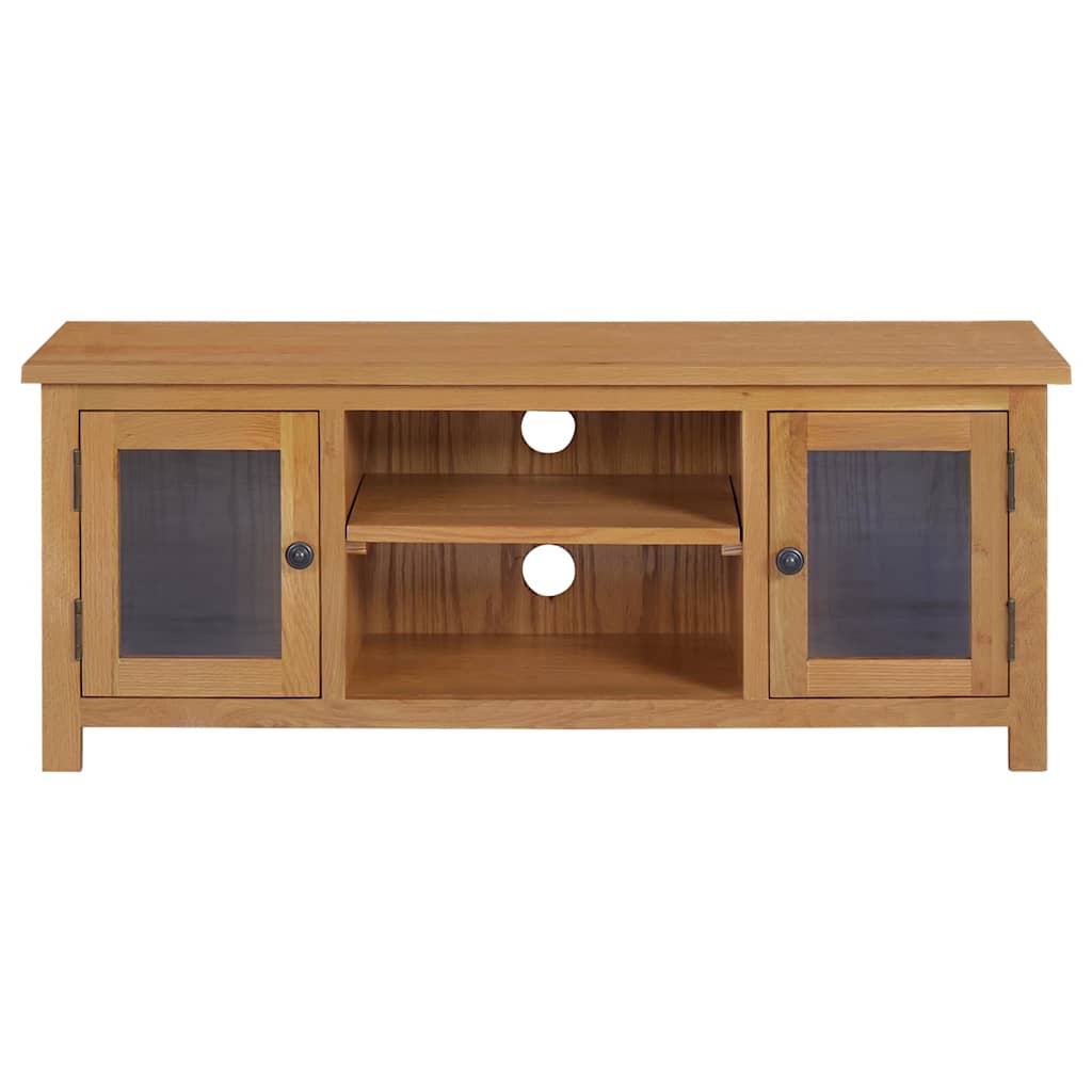 327435 vidaXL TV Cabinet 110x35x44 cm Solid Oak Wood