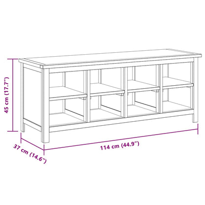 Shoe Rack 114x37x45 cm Solid Oak Wood
