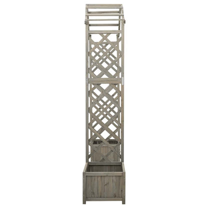 Garden Pergola with Planter Grey Solid Firwood