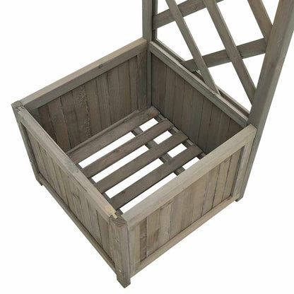 316392 vidaXL Garden Pergola with Planter Grey Solid Firwood