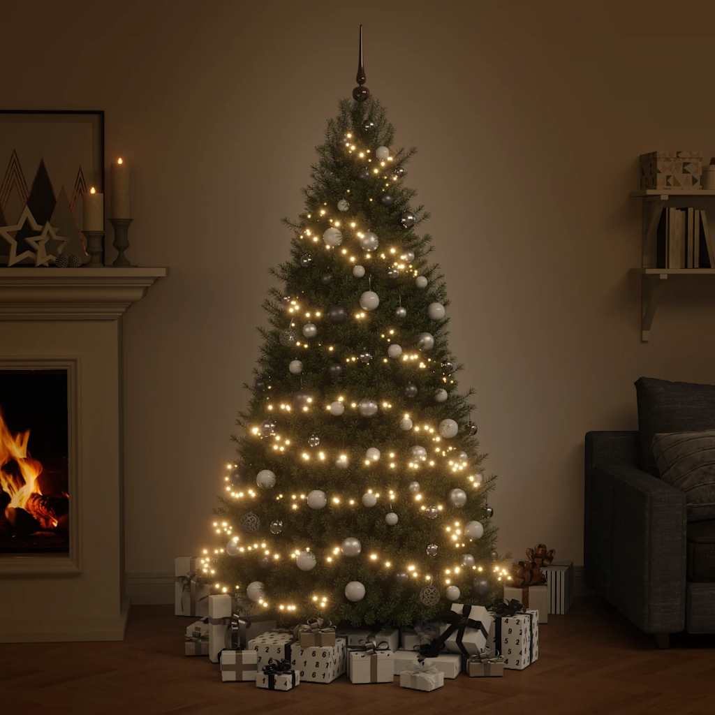 120 Piece Christmas Ball Set with Peak and 300 LEDs White&Gey