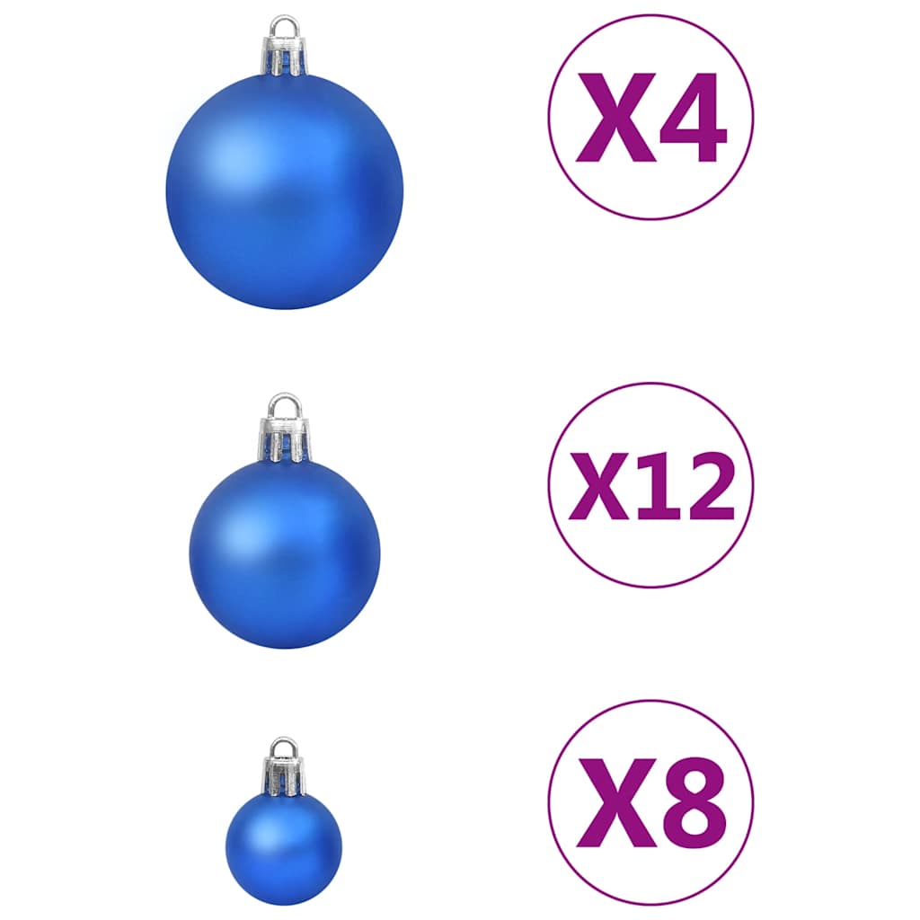 Christmas Ball Set | Set of 100 | Blue | Plastic | Mixed sizes