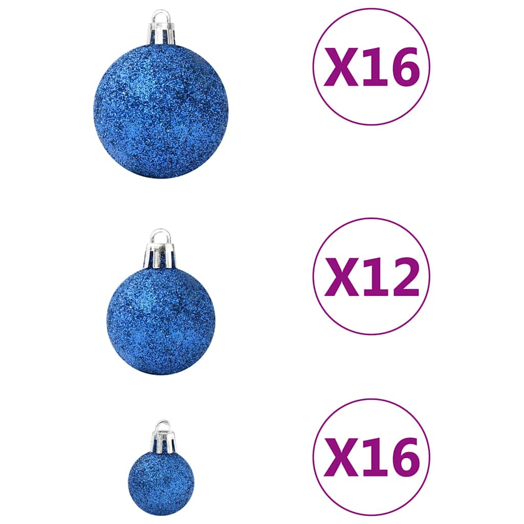 Christmas Ball Set | Set of 100 | Blue | Plastic | Mixed sizes