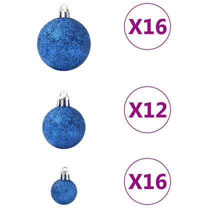 Christmas Ball Set | Set of 100 | Blue | Plastic | Mixed sizes