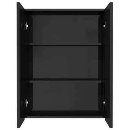 331524 vidaXL Bathroom Mirror Cabinet 60x15x75 cm MDF Shining Black