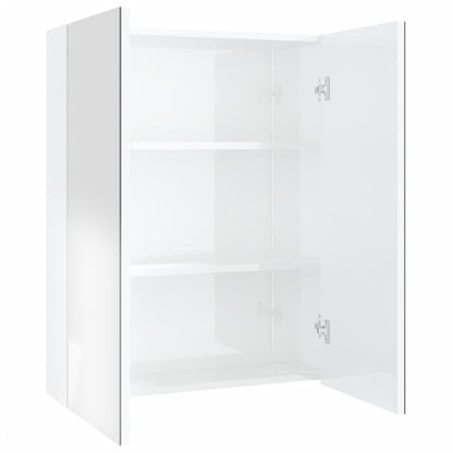 331525 vidaXL Bathroom Mirror Cabinet 60x15x75 cm MDF Shining White