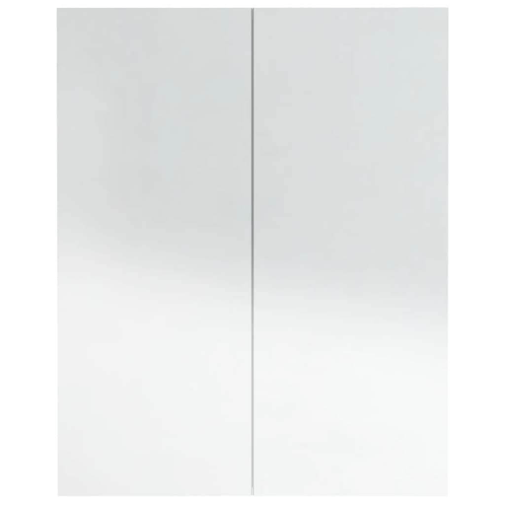 Bathroom Mirror Cabinet 60x15x75 cm MDF Shining White