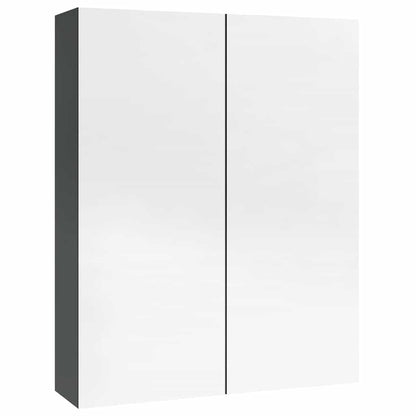 Bathroom Mirror Cabinet 60x15x75 cm MDF Shining Grey
