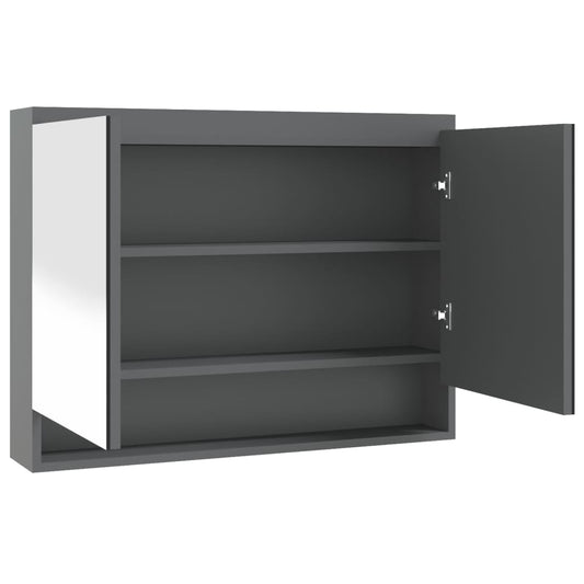 Mirror Cabinet | Grey | MDF with melamine surface | 80x15x60 cm | Mirror
