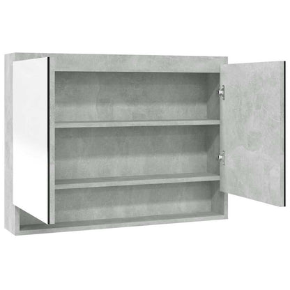 331535 vidaXL Bathroom Mirror Cabinet 80x15x60 cm MDF Concrete Grey