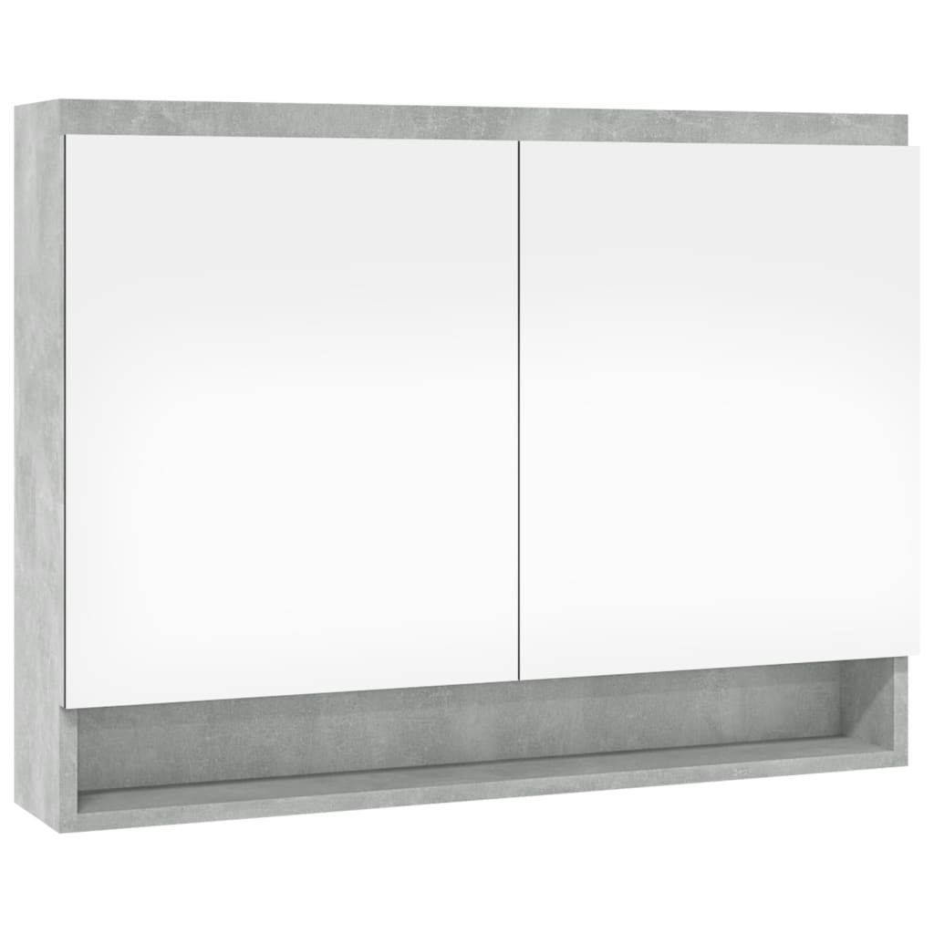 Bathroom Mirror Cabinet 80x15x60 cm MDF Concrete Grey