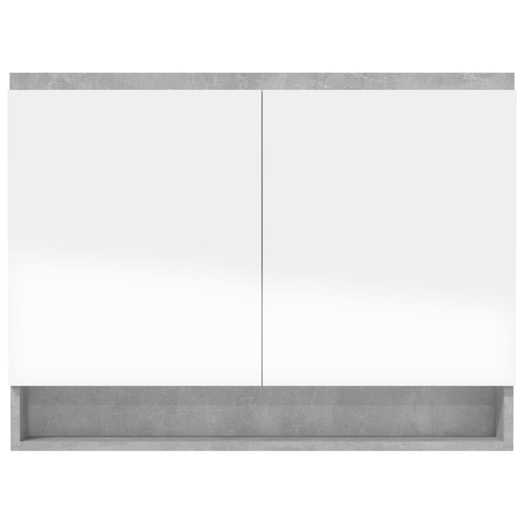 Bathroom Mirror Cabinet 80x15x60 cm MDF Concrete Grey