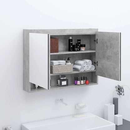 331535 vidaXL Bathroom Mirror Cabinet 80x15x60 cm MDF Concrete Grey