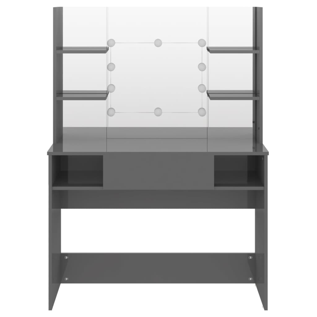 Makeup Table | Shiny Grey | MDF with Melamine Finish | Standard