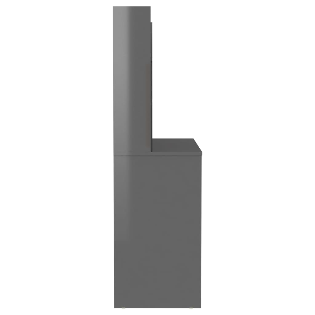 Makeup Table | Shiny Grey | MDF with Melamine Finish | Standard