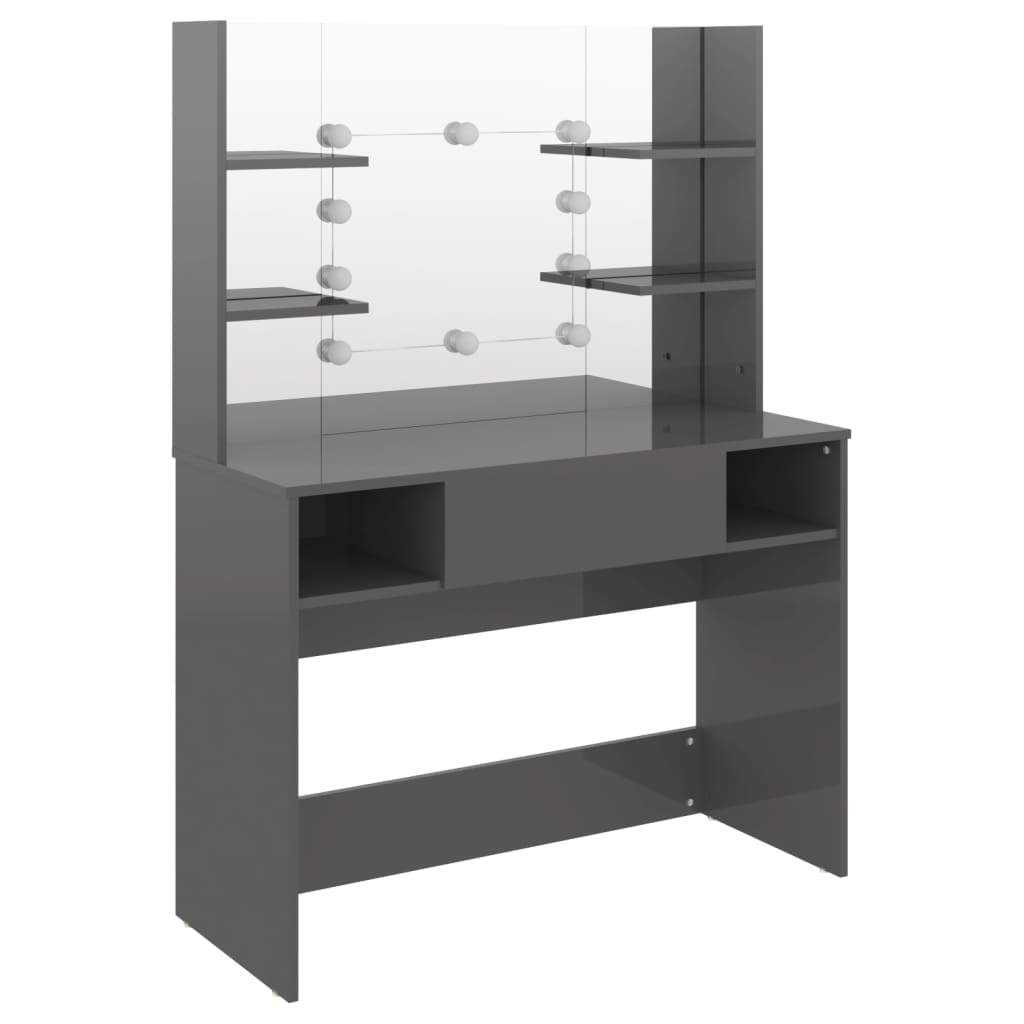 Makeup Table | Shiny Grey | MDF with Melamine Finish | Standard