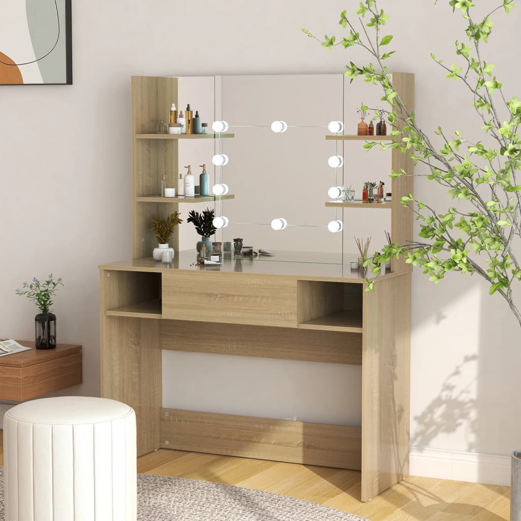 Makeup Table | Oak | MDF with melamine surface | Medium | Makeup Table
