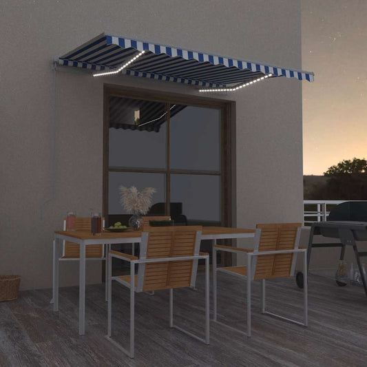 Retractable Awning Blue and White 300 x 250 cm