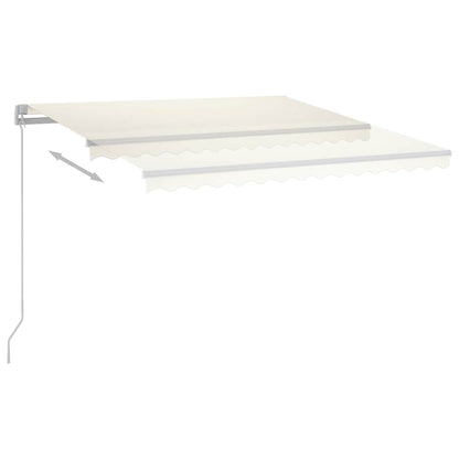 Manual Retractable Awning with LED 300x250 cm Cream