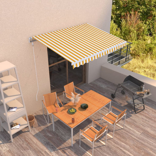 Retractable Awning | Yellow and White