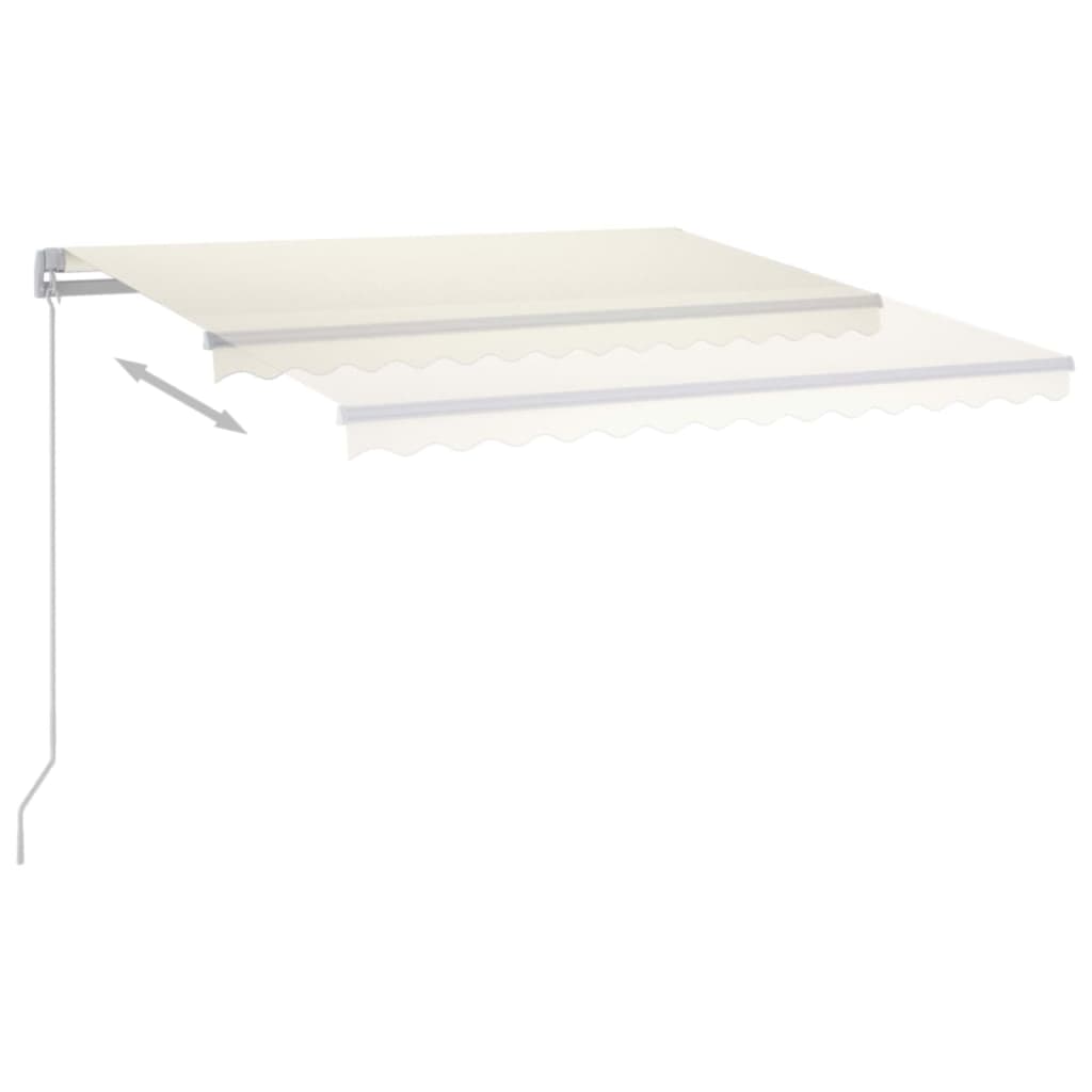 Manual Retractable Awning with LED 350x250 cm Cream